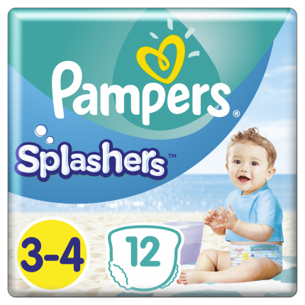 Pampers Πάνες Splashers Μεγ 3-4 (6kg-11kg) 12 Πάνες-μαγιό