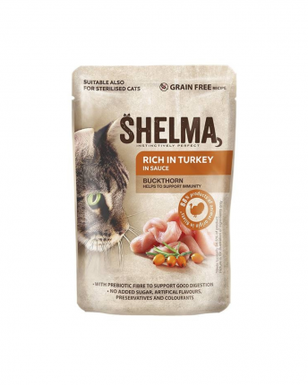 SHELMA POUCH GRAIN FREE/ ΥΓΡΗ ΤΡΟΦΗ ΓΑΤΑΣ ΓΑΛΟΠΟΥΛΑ, ΙΠΠΟΦΑΕΣ 28x85GR