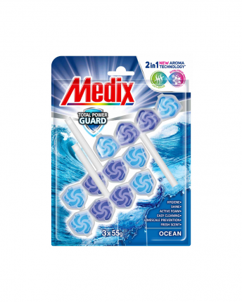 MEDIX WC TOTAL POWER GUARD ΣΤΕΡΕΟ ΜΠΛΟΚ ΤΟΥΑΛΕΤΑΣ ΩΚΕΑΝΟΣ 3X55G