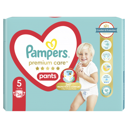 Pampers Πάνες Premium Pants Μεγ. 5 (12kg-17kg) 34 Πάνες-βρακάκι