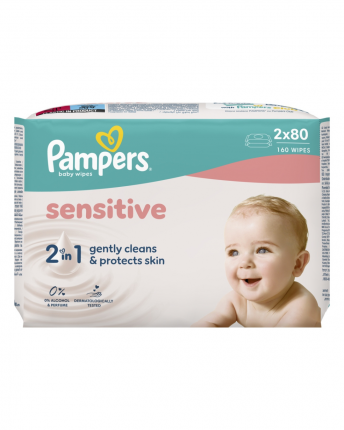 PAMPERS WIPES SENSITIVE 6X2X80