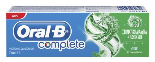 ORAL-B COMPLETE MOUTHWASH & WHTNING 75ML