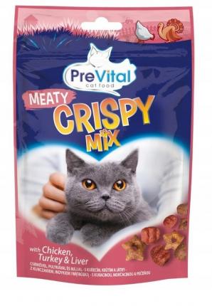 PREVITAL SNACK ΓΑΤΑΣ CRISPY MIX ΜΕ ΚΡΕΑΣ 60G