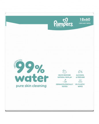 PAMPERS WIPES AQUA 99% WATER 1X18X60 EB