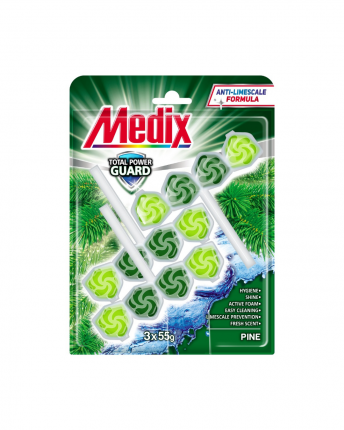 MEDIX WC TOTAL POWER GUARD ΣΤΕΡΕΟ ΜΠΛΟΚ ΤΟΥΑΛΕΤΑΣ ΠΕΥΚΟ 3X55G