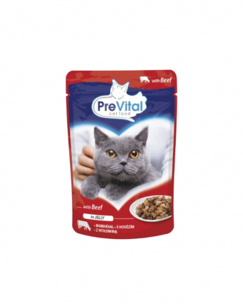 PREVITAL POUCH CAT - ΥΓΡΗ ΤΡΟΦΗ ΓΑΤΑΣ ΒΟΔΙΝΟ 24x100GR