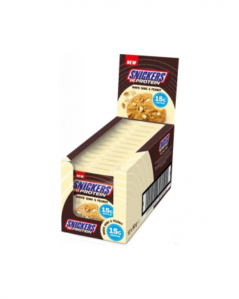 SNICKERS WHITE HIGH PROTEIN COOKIE (12X60G) WHITE CHOC & PEANUT