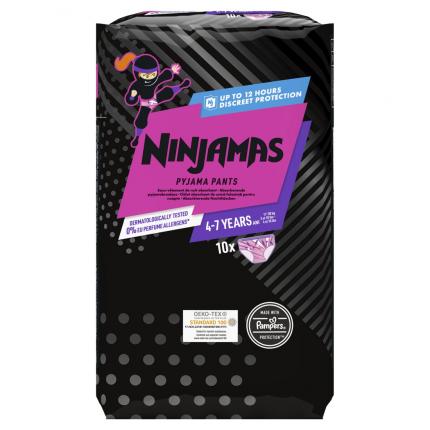 Ninjamas Pyjamas Pants πάνες- βρακάκι για την νύχτα, 10 τεμάχια για Κορίτσια 4-7 ετών (17-30kg)